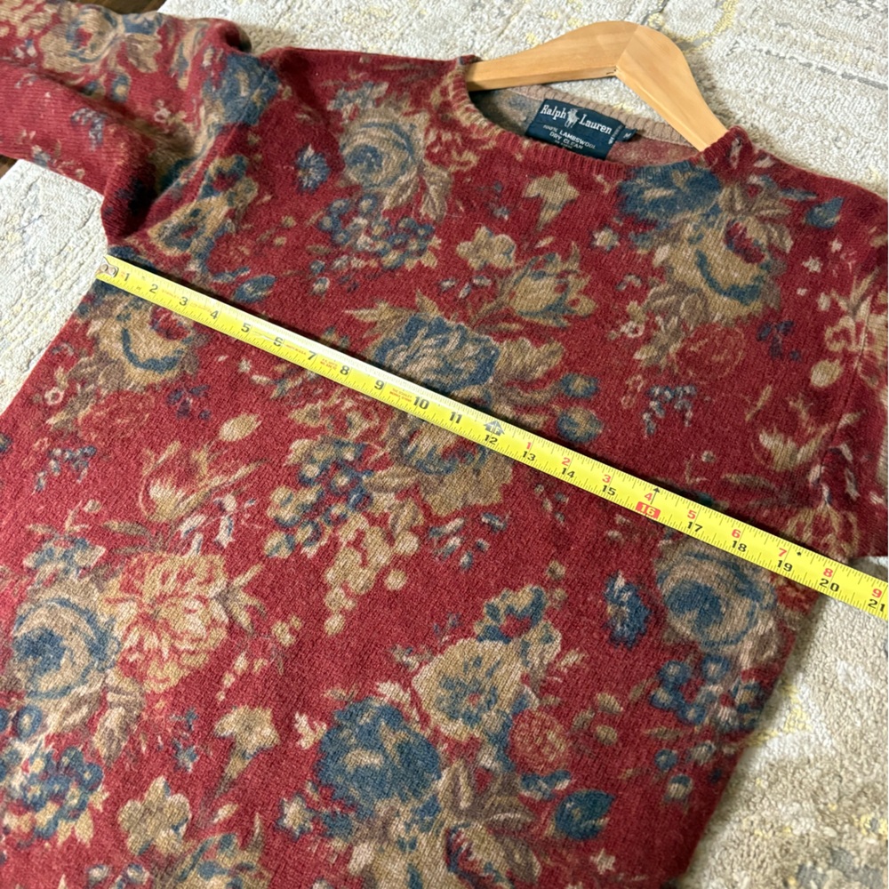 Vintage Ralph Lauren Floral Wool Sweater - Picture 7 of 9
